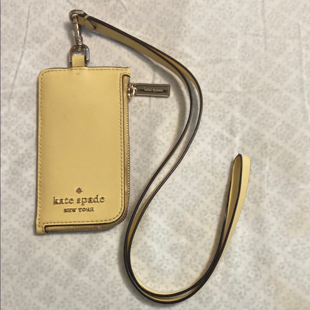 Kate Spade Yellow Staci Card Case Lanyard